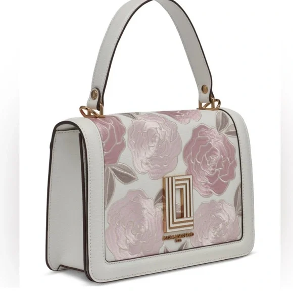 NWT! Karl Lagerfeld Simone Embroidered
Camellia Flap Crossbody - Picture 2 of 7